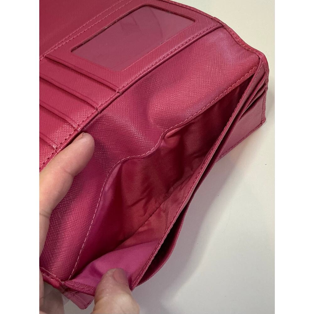 Coach Signature Stripe Canvas & Pink Leather Trifold Wallet Retail $258 GUC-EUC - Picture 11 of 16